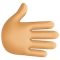Rightwards Hand- Medium Skin Tone emoji on Facebook